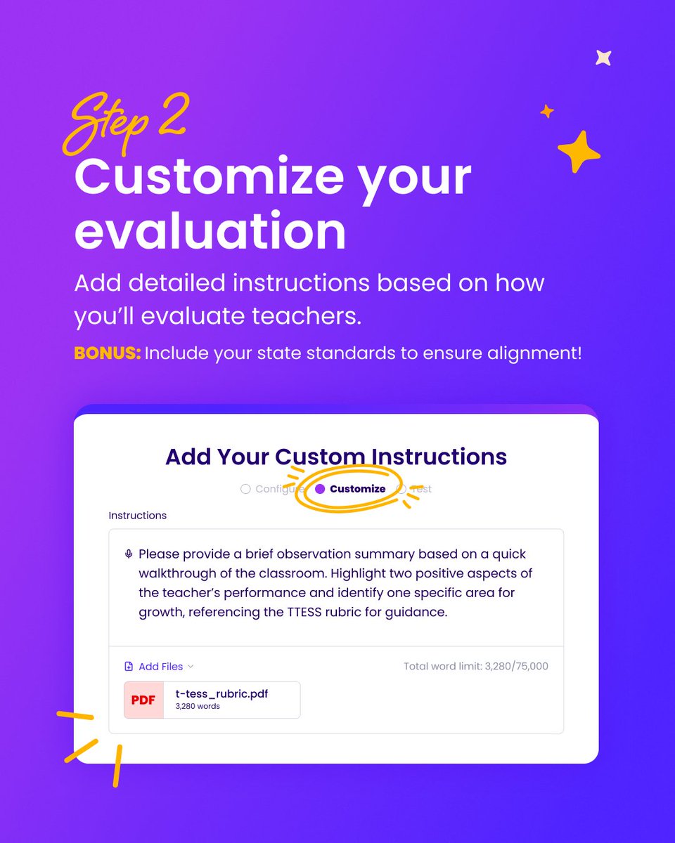 magicschoolai's tweet image. It’s walkthrough season.

Create a custom Teacher Observation tool in MagicSchool to streamline your feedback process:
✅ Add standards or rubrics
✅ Customize prompts
✅ Save and reuse anytime

Perfect for pre–winter break classroom visits.

#MagicSchool #AIForEducation