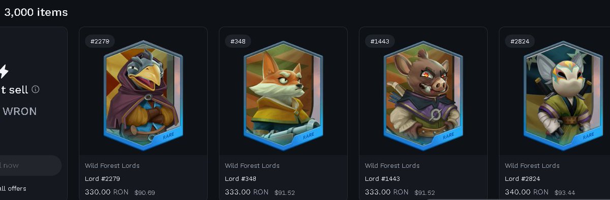 🚨 BREAKING : <a href="/playwildforest/">Wild Forest</a> Lords floor just hit 330 $RON and climbing

Lords supply went from 5000 → 3000 🔥

Wild Forest is one of the few games on Ronin that I play because it’s actually fun not because I’m chasing a token.

Real PvP, ranked ladder, strategy, solid economy,