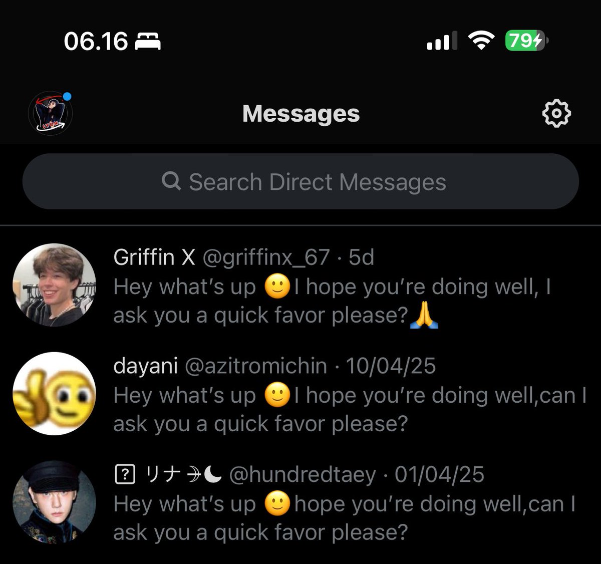 do yall get these kind of spam from ur mutuals guys