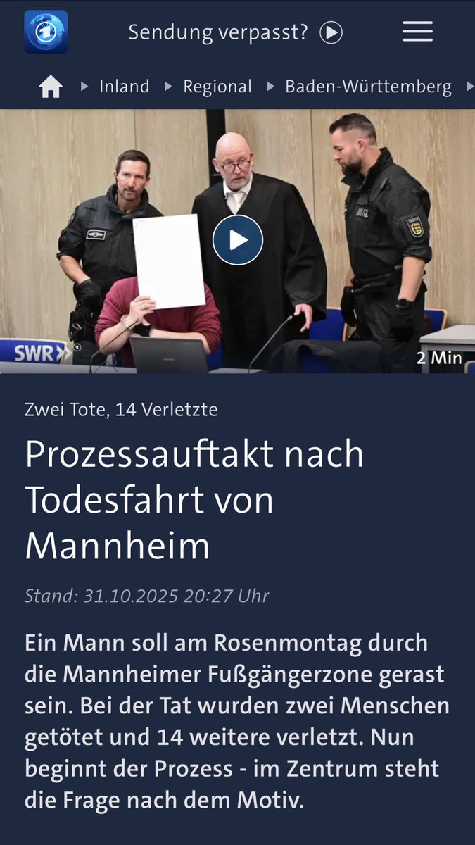 Nius berichtete über „islamistische Gefahr an Rosenmontag“.
Nius berichtete nicht über den Prozess gegen den psychisch kranken Deutschen (40) mit Verbindungen in die rechtsextreme Szene, der an Rosenmontag in Mannheim bei  Amokfahrt zwei Menschen getötet und 14 verletzt hatte.