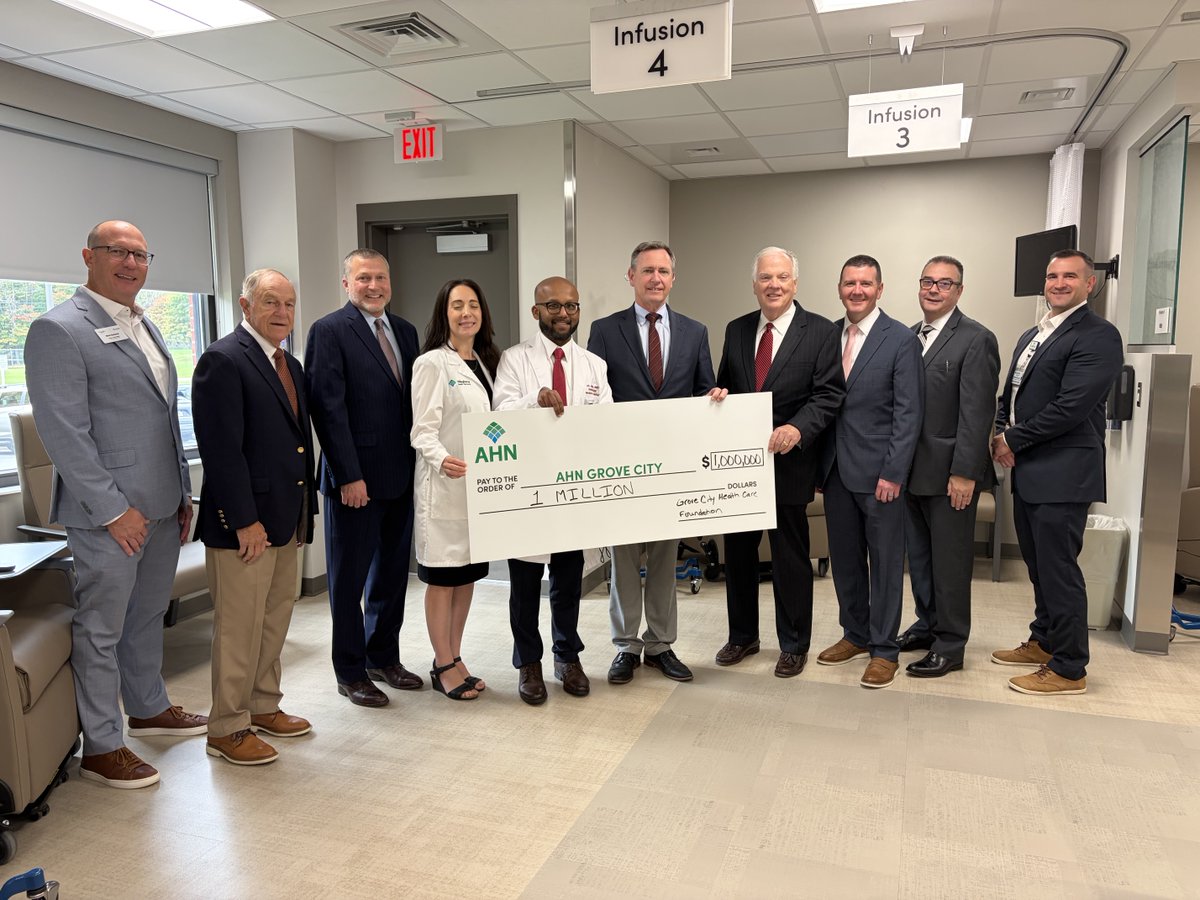NEW FACILITY: We celebrated the opening of our newly expanded Cancer Institute at AHN Grove City Hospital with a ribbon cutting and community open house. Thanks to all of our partners whose support has bolstered our commitment to providing expert cancer care close to home.💚