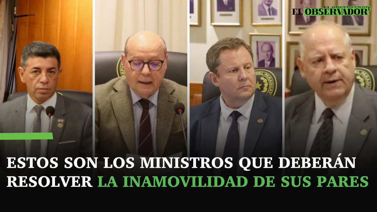 🟩Estos son los ministros que deberán resolver la inamovilidad de sus pares

🟩Los ministros César Diesel, Alberto Martínez Simón y Luis Benítez Riera integran la Sala Constitucional para el estudio de la acción de inconstitucionalidad promovida por Víctor Ríos. A su vez el Pdte.