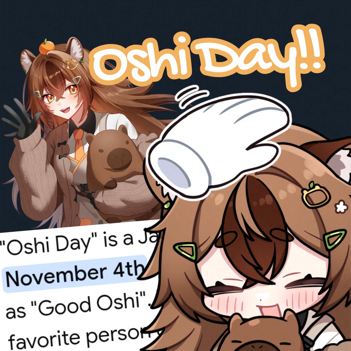HAPPY OSHI DAY!! Where my capys at? 🤔

I'm not kami-oshi, I'm capy-oshi!! I just want to brighten your day ☺️✨️

I will be live later on purple app at 7p PT!! We'll hangout on Vupechat, do some dailies on Hello Kitty, and then play games with my MCBesties!!