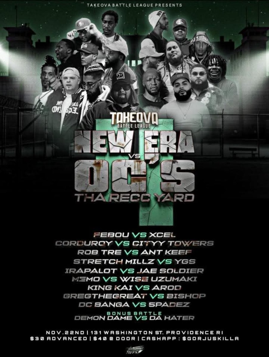 New Era vs Vets is always a 🔥🔥 concept <a href="/Takeova_BL/">12/06 CASSIDY VS EAZY THE BLOCK CAPTAIN</a> New Era vs OGs 4 - Nov 22nd in Providence, RI main event <a href="/FelixBou/">THE FACE</a> vs <a href="/xcelgawd7/">The God</a>