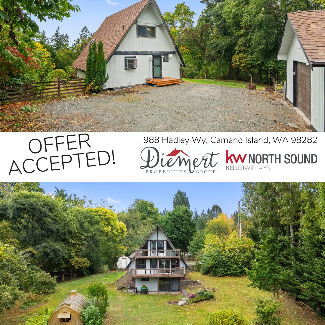 DiemertGroup's tweet photo. Our cozy Camano Island A-Frame is officially UNDER CONTRACT! 🏡✨
988 Hadley Way, Camano Island, WA — this one had all the PNW charm!
Thinking of selling your Snohomish or Island County home? Let’s chat 🤍
#CamanoIsland #PNWRealEstate #AFrameHome #TracieDiemertRealtor https://t.co/g7gwhgqHhR