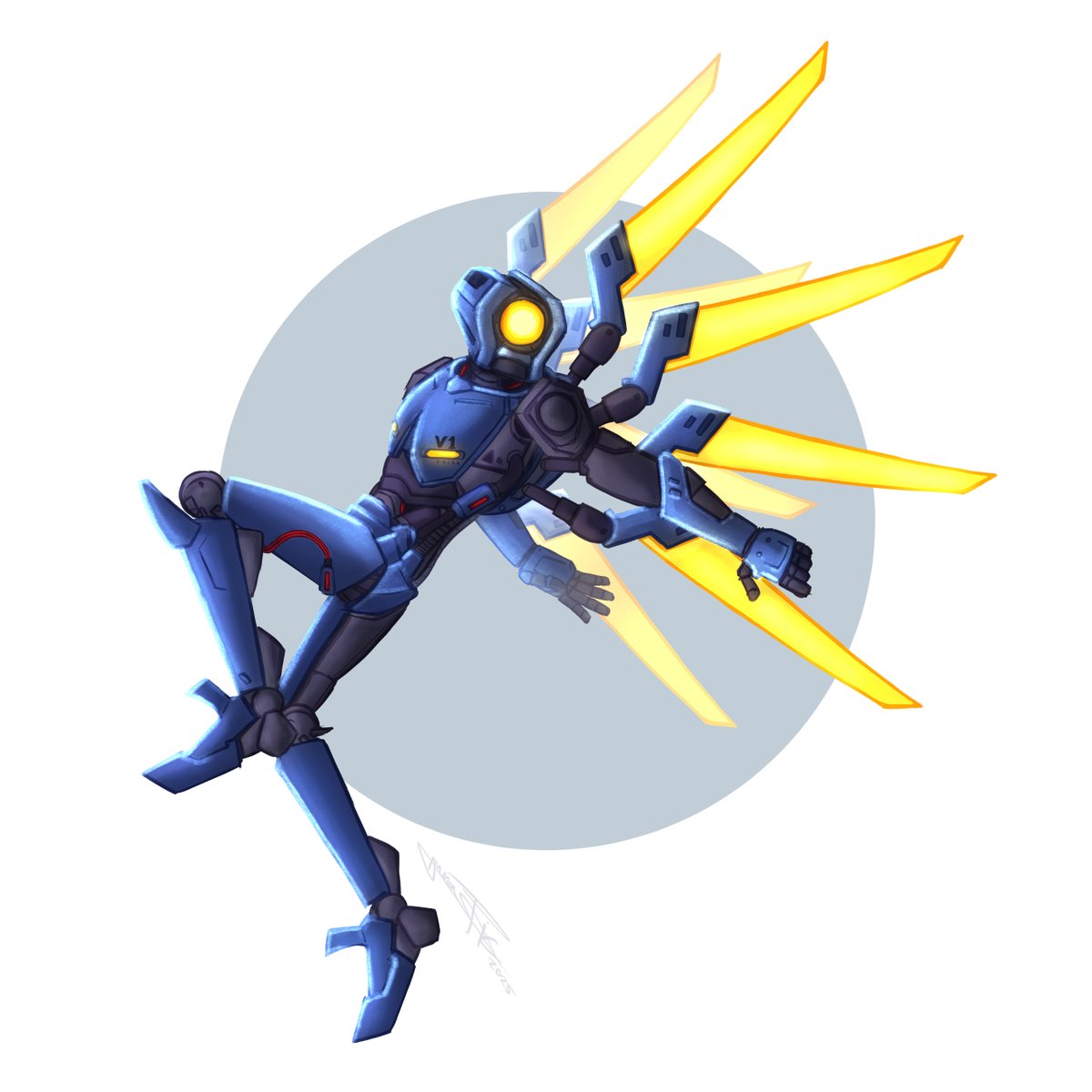 lunatic_doodles's tweet image. V1 practice 💙 #Ultrakill #V1