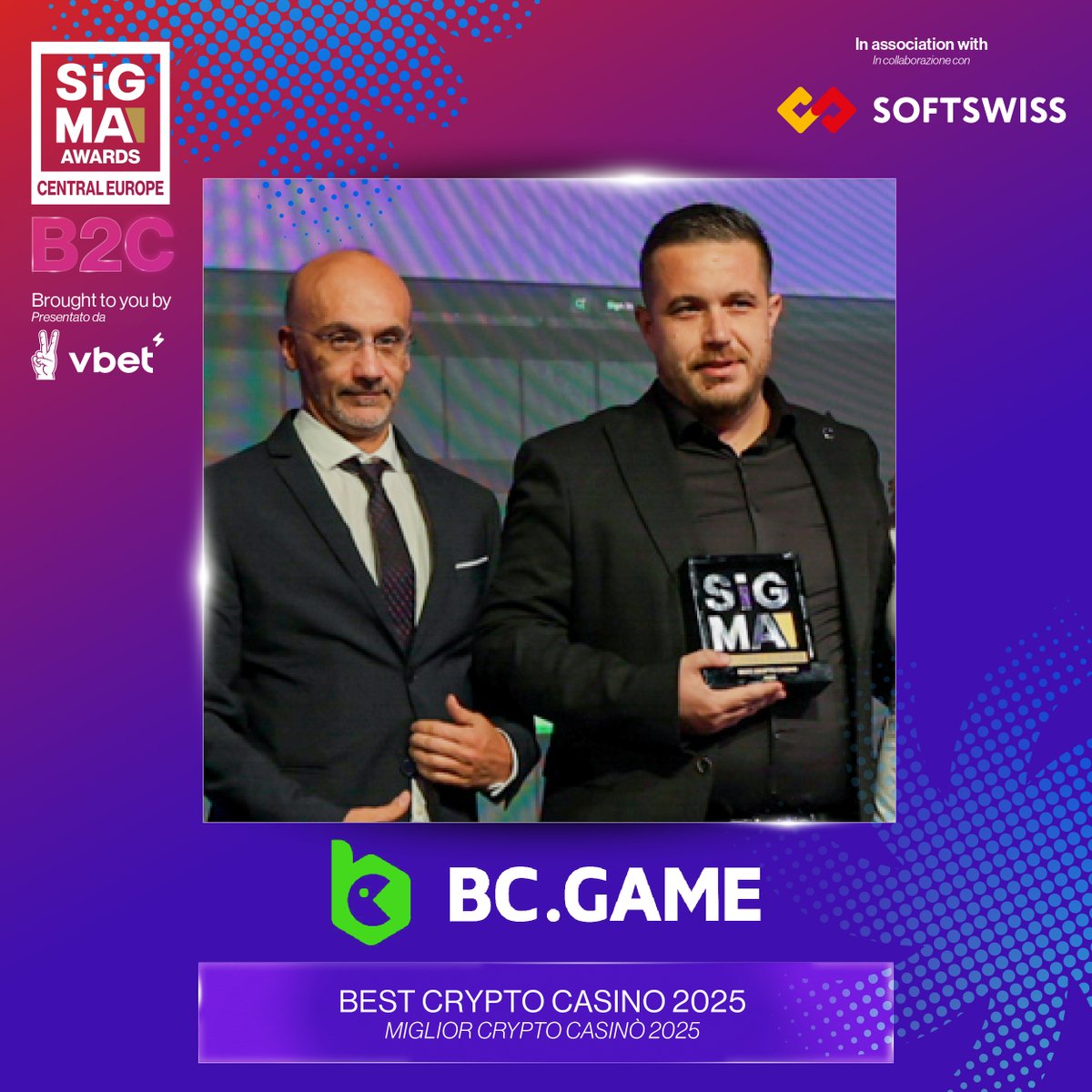 Best Crypto Casino 2025” at the SiGMA Central Europe B2C Awards goes to  @bcgame, honoured for pushing the boundaries of blockchain-powered  entertainment. As a pioneer in the crypto gaming space,  https://t.co/YrzuuVKtZW delivers