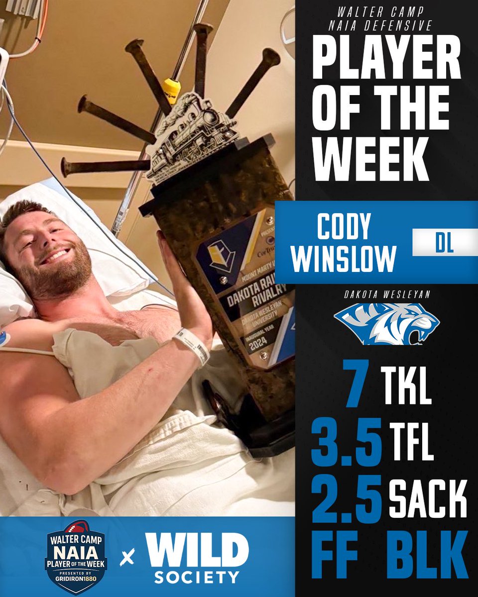 D1_Rejects's tweet photo. #NAIAFB 𝐏𝐥𝐚𝐲𝐞𝐫 𝐨𝐟 𝐭𝐡𝐞 𝐖𝐞𝐞𝐤 🏆

@dwtigerfootball DL Cody Winslow https://t.co/GPIwa3pudq