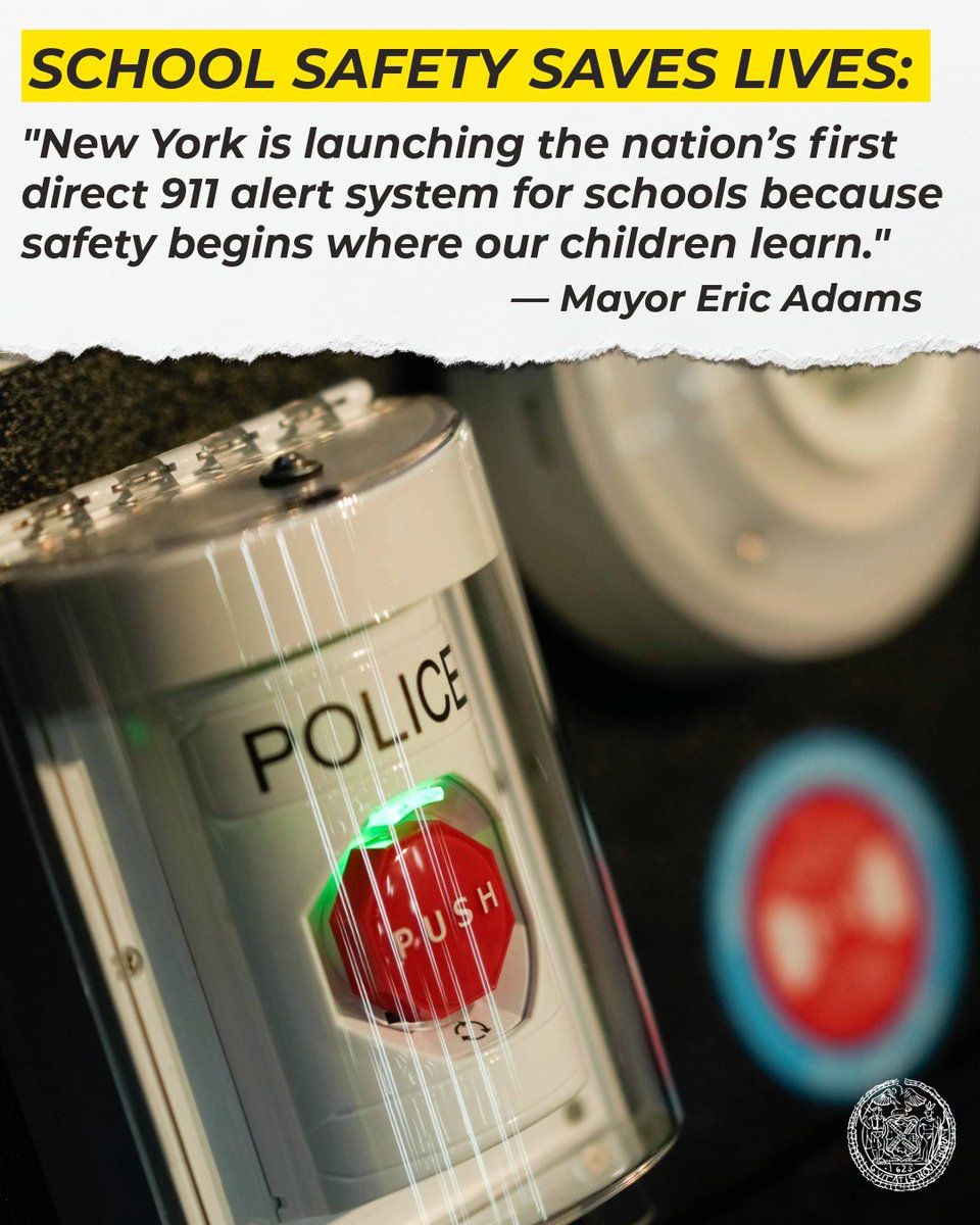 Our new Emergency Alert System pilot program for @NYCSchools is about  giving peace of mind to students, teachers, and staff in our schools and  parents at home. This is how we save, image size:960x1200