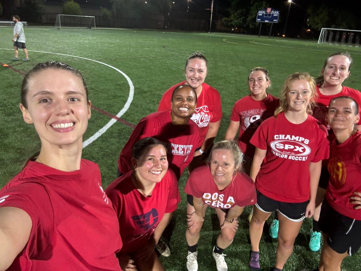 GCSocialSports's tweet photo. Big congrats to NEVER READY! 🏆

They are our official Women's Soccer Regular Season Champs! An awesome run all season long.

Good luck to them and their opponents in the finals tonight! 🔥

#DaytonSoccer #WomensSoccer #GemCitySocialSports #Congrats https://t.co/9CuuiEAtqk