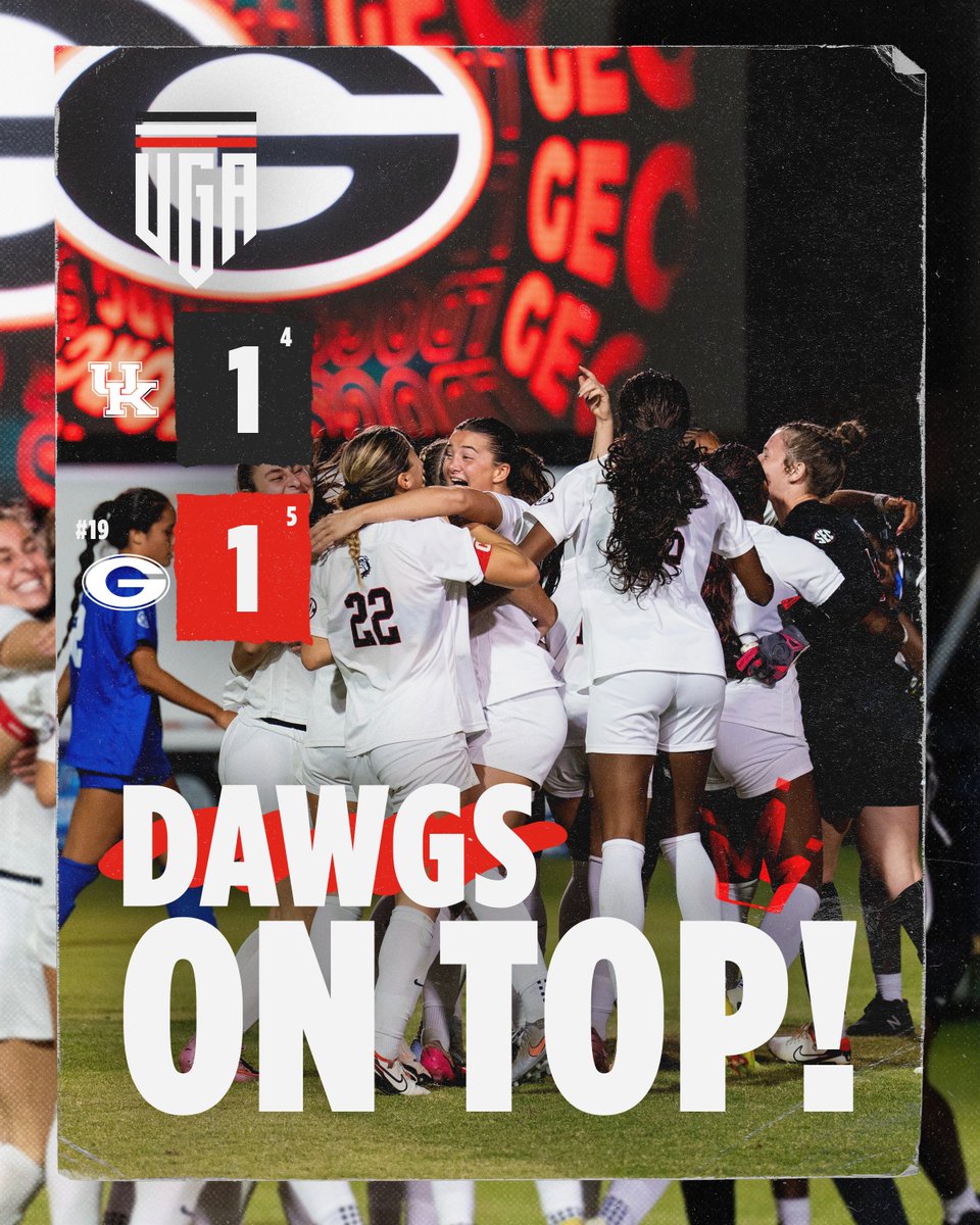 🐶 DAWGS ON TOP 🔝

Georgia advances to the SEC Tournament semifinals with a 5-4 penalty kick victory over Kentucky!

We'll face Vanderbilt on Thursday at 6 p.m. on SEC Network!

#GoDawgs 🐾