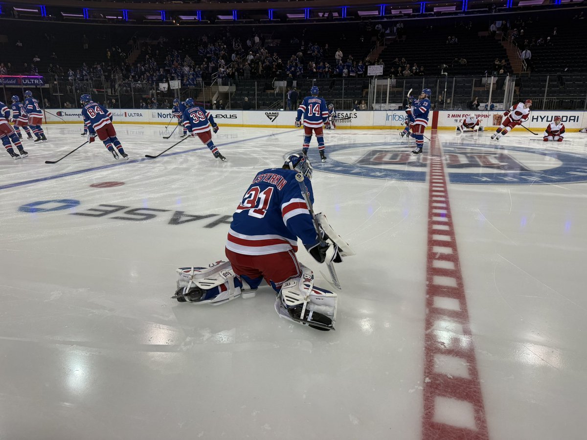 Panger40's tweet photo. At the Worlds Most Famous Arena. Love the ice level position here. We’ve got the @NYRangers and the @Canes tonight on @NHL_On_TNT with @brendanmburke to call the heck out of it. Love being back alongside @KathrynTappen as well ! https://t.co/P3OuIqkaYm