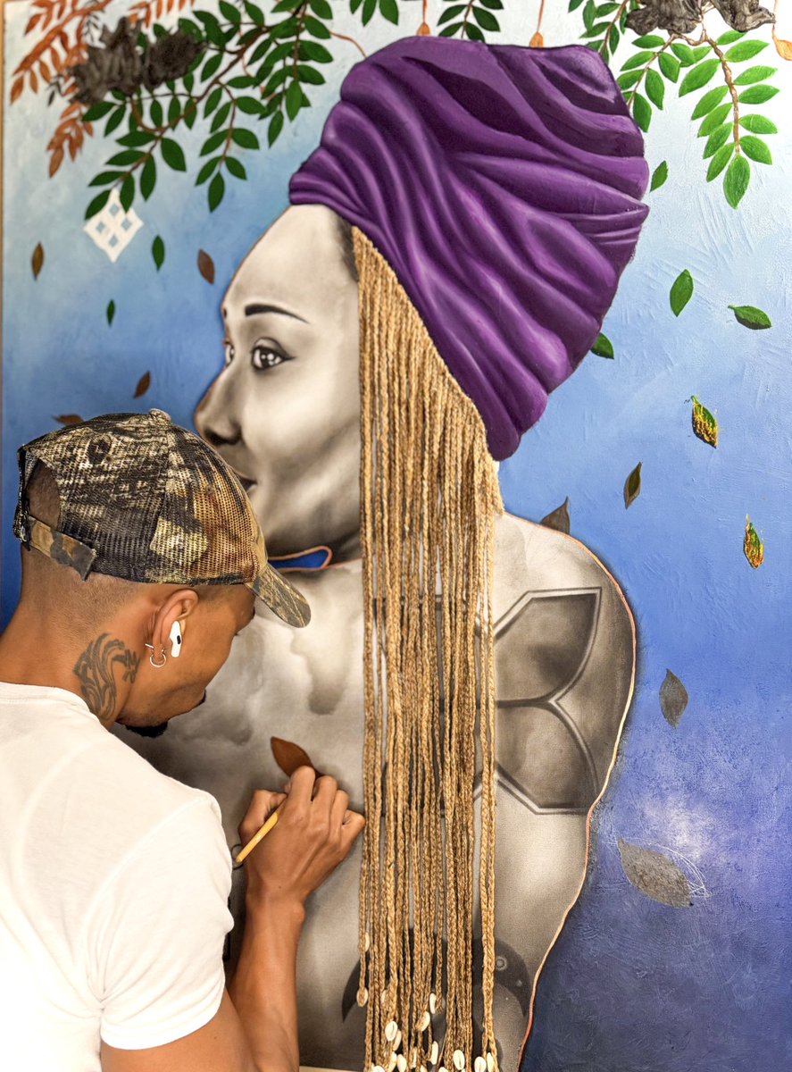 praither007's tweet image. Quality work takes time, but when you step back, you finally see the soul of it come to life.

#burningtignon #oya #stlart #blackart #orisha #oilpaint #charcoal #braids #blackwoman #divinefeminine