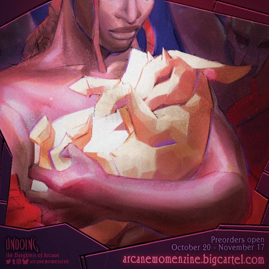 zeusmachinaa's tweet image. Little announcement to tell you that I am a part of @ArcaneWomenZine and you have less than 2 weeks left for preorders! Do not hesitate to check out all the amazing artists working on that project! 

For now here&apos;s a sneak peek but if you want more you need to grab the zine 💙💜