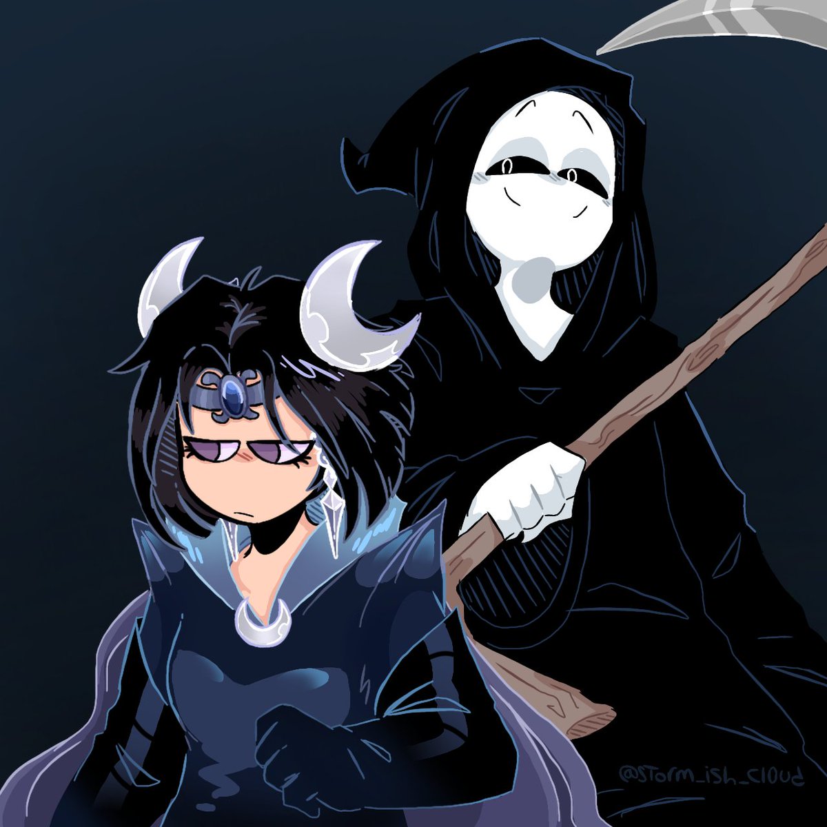 Uma bruxa viviane e uma dona morte (não sei fazer a dona morte do gibi)