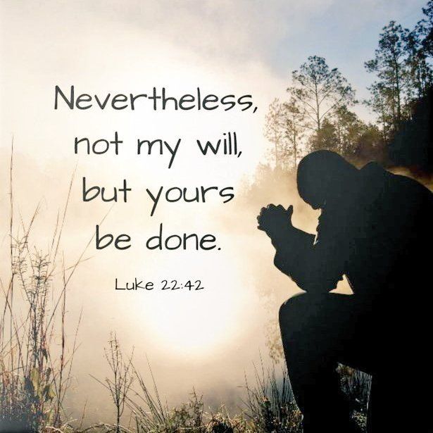 Not my will, but GOD'S!