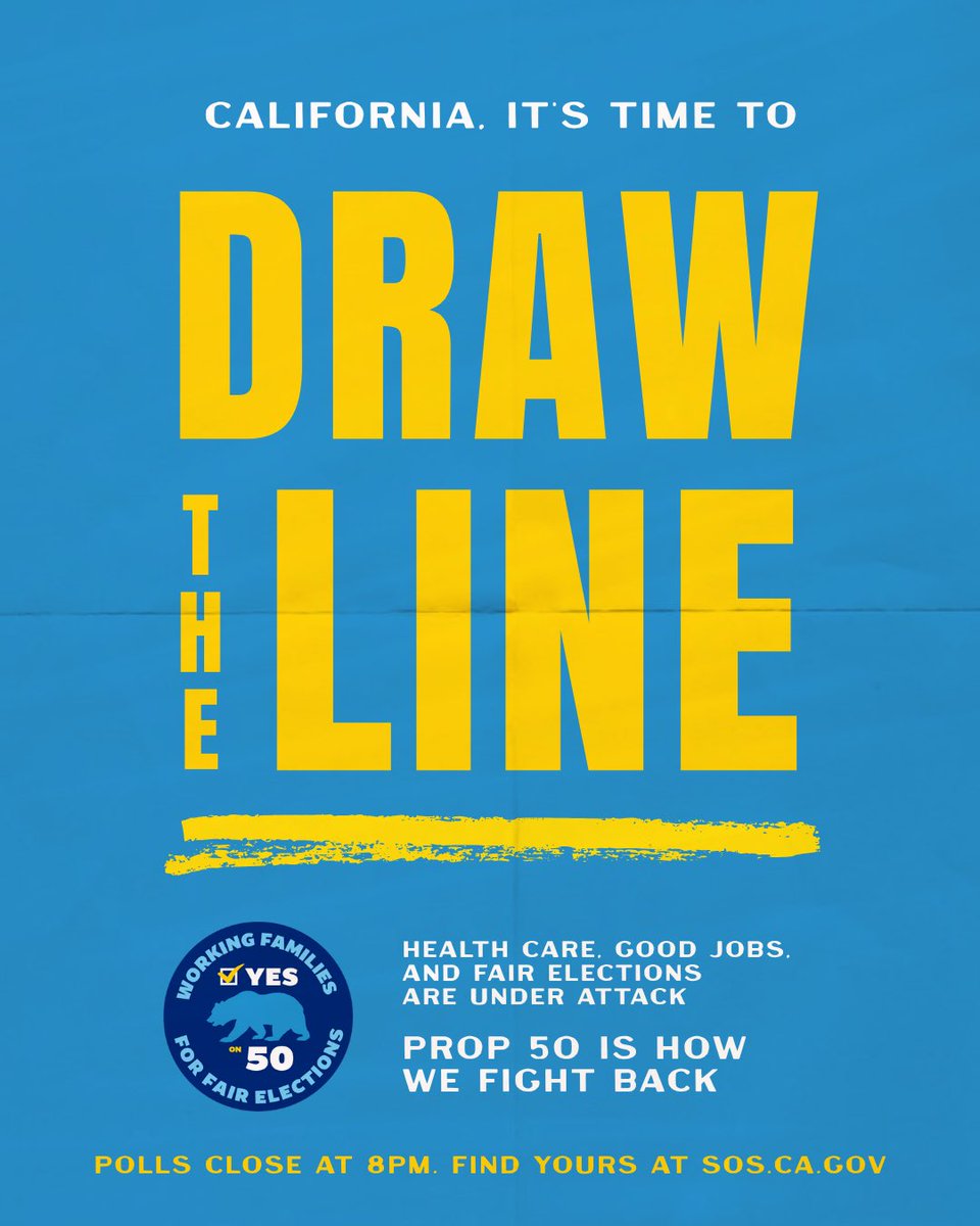 🚨Polls close in 4 hours🚨

That’s plenty of time to cast your ballot for YES on 50 if you haven’t yet!