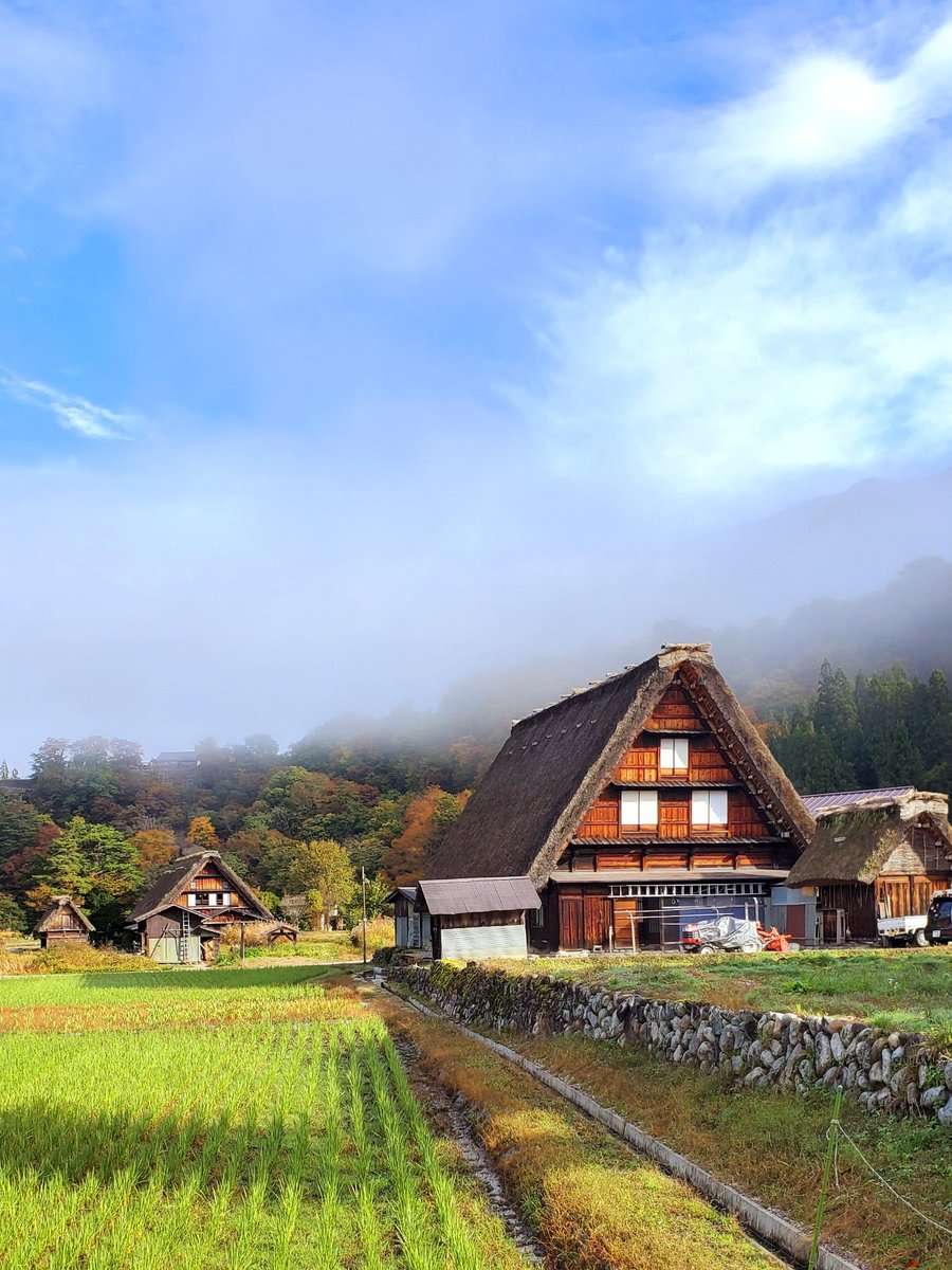 MsLABO6's tweet image. 白川郷合掌造り集落に来ました。
霧の中に佇む集落が幻想的でした。
またひとつ見たい景色を見ることができました。
#CB1300SB