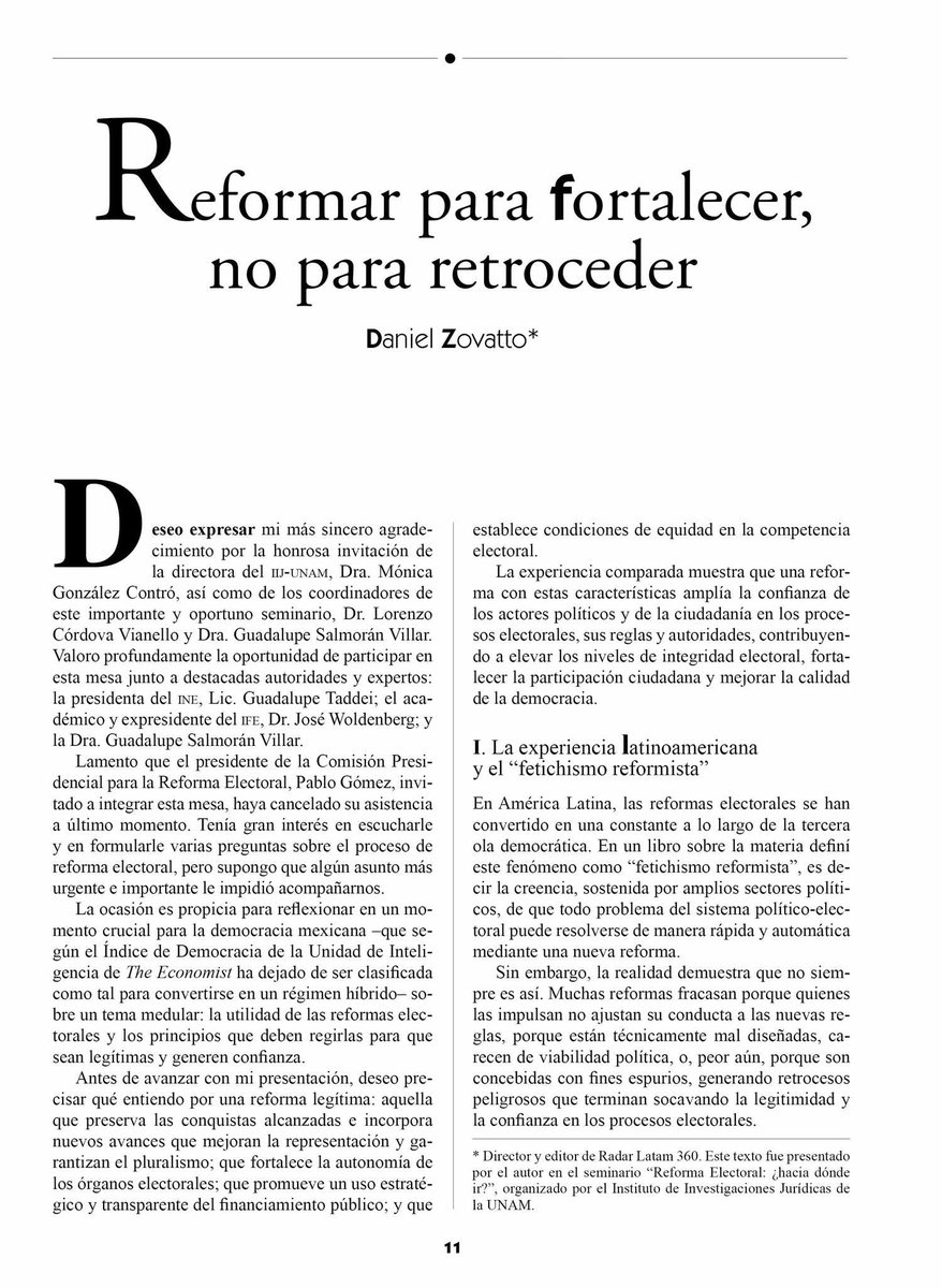 revistavyvmx's tweet image. 🖊 Daniel Zovatto, experto electoral internacional, nos comparte sus reflexiones en el texto &quot;Reformar para fortalecer, no para retroceder&quot; a propósito de la #ReformaalPoderJudicial en México para nuestra edición de #Noviembre 
🖱 vozyvoto.com.mx