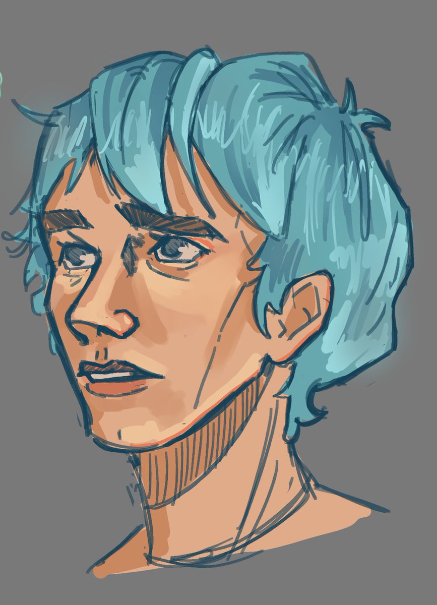 Ambersky_Art's tweet image. Blue hair Awsten for double dare day!!