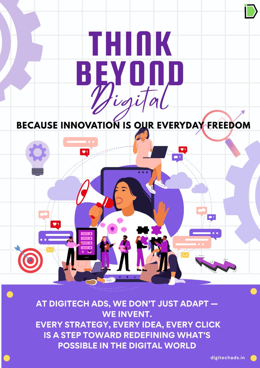 Digi_techads's tweet image. ✨ Think Beyond Digital ✨
At Digitech Ads, we don’t just follow trends — we create them.
Every idea, every click, every campaign is powered by innovation and creativity.
🚀 Because for us, digital is just the beginning.

#ThinkBeyondDigital #DigitechAds  #DigitalFreedom