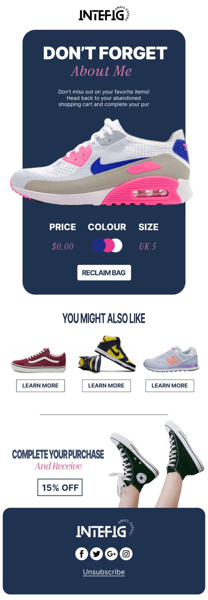 Intefig_'s tweet image. TMP-013 — INTEFIG — Cart — Incentive Reminder
 A gentle discount reminder crafted to nudge users back to checkout with urgency and style.
 💬 Comment “DEMO” or DM us to see the live version.
 #EmailMarketing #AbandonedCart #INTEFIG #RetentionMarketing #Ecommerce #Stripo #Figma