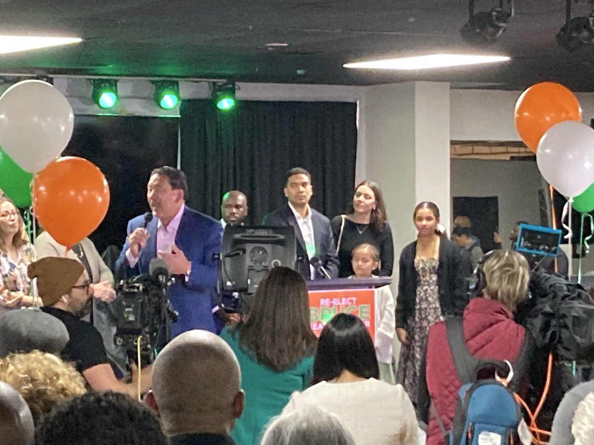 Seattle Mayor Bruce Harrell leads in initial results 53.59% to 46.41% for his opponent Katie Wilson