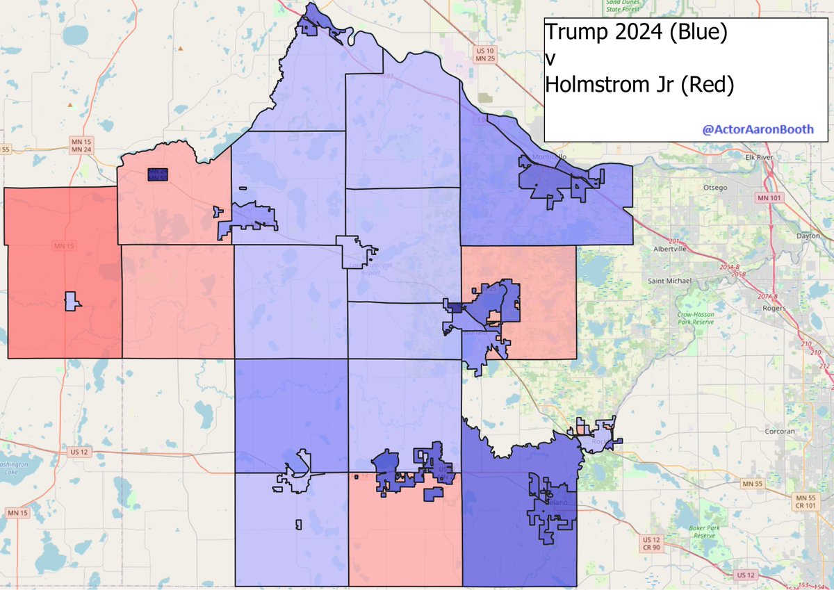 ActorAaronBooth's tweet photo. Final margin tonight in #SD29 was a 24.6-point Republican hold. Republican candidate ran well behind Trump's 2024 margin of 31.8 for about a 7.2-point DFL over-performance tonight. #MNLeg https://t.co/RSAVaUDa29