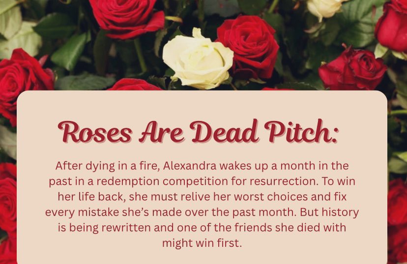 🔥 After dying, Alexandra wakes up in a  redemption competition set in the past. 

💀To win her life, she must relive her worst choices &amp; fix every mistake over the past month.

⏰But history is being rewritten and one of the friends she died with might win first. #questpit #W