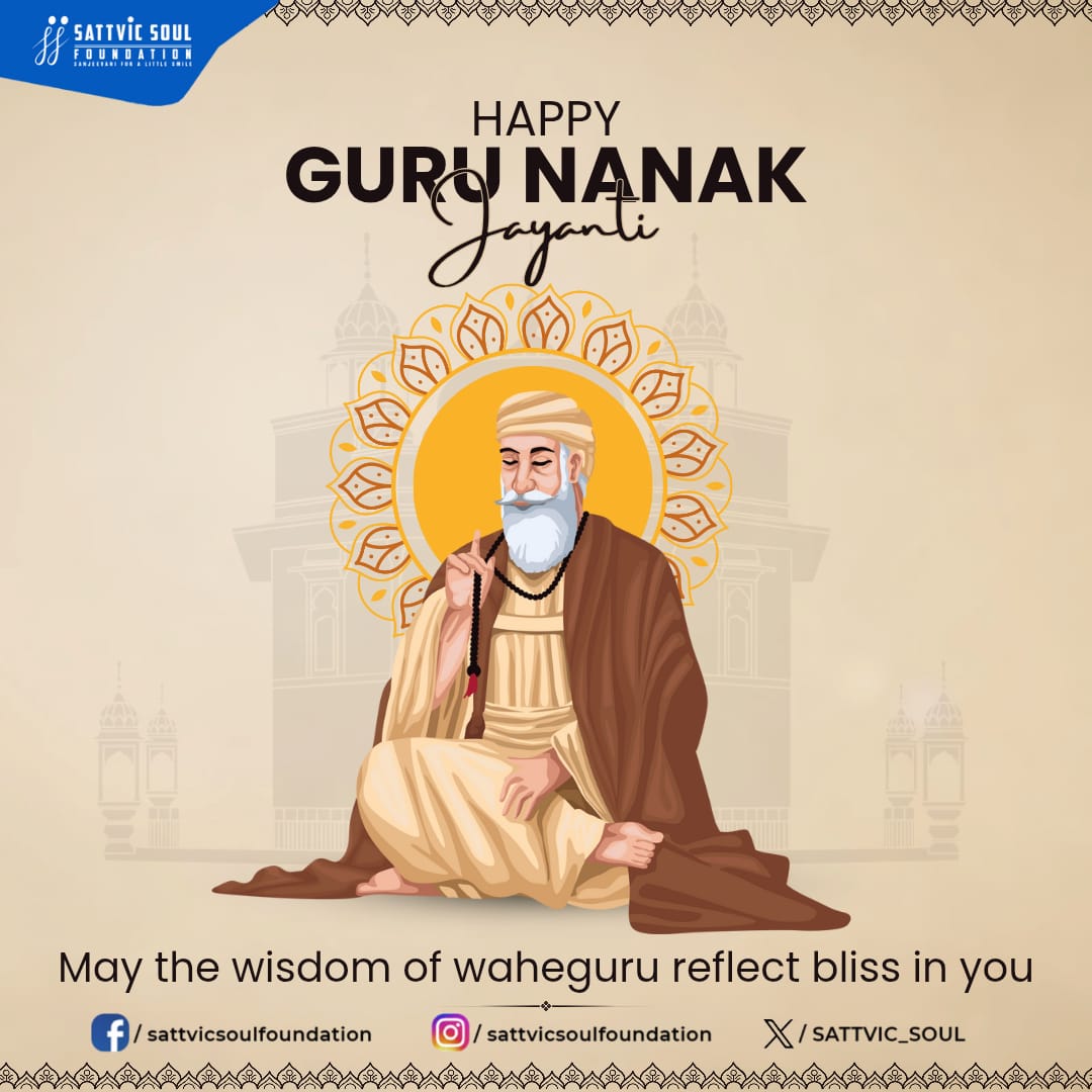 There is but one God. His name is Truth; He is the Creator. He fears none; he is without hate. He never dies; He is beyond the cycle of births and death. He is self-illuminated." 
Happy Guru Nanak Jayanti🙏 #GuruNanak #GuruNanakJayanti