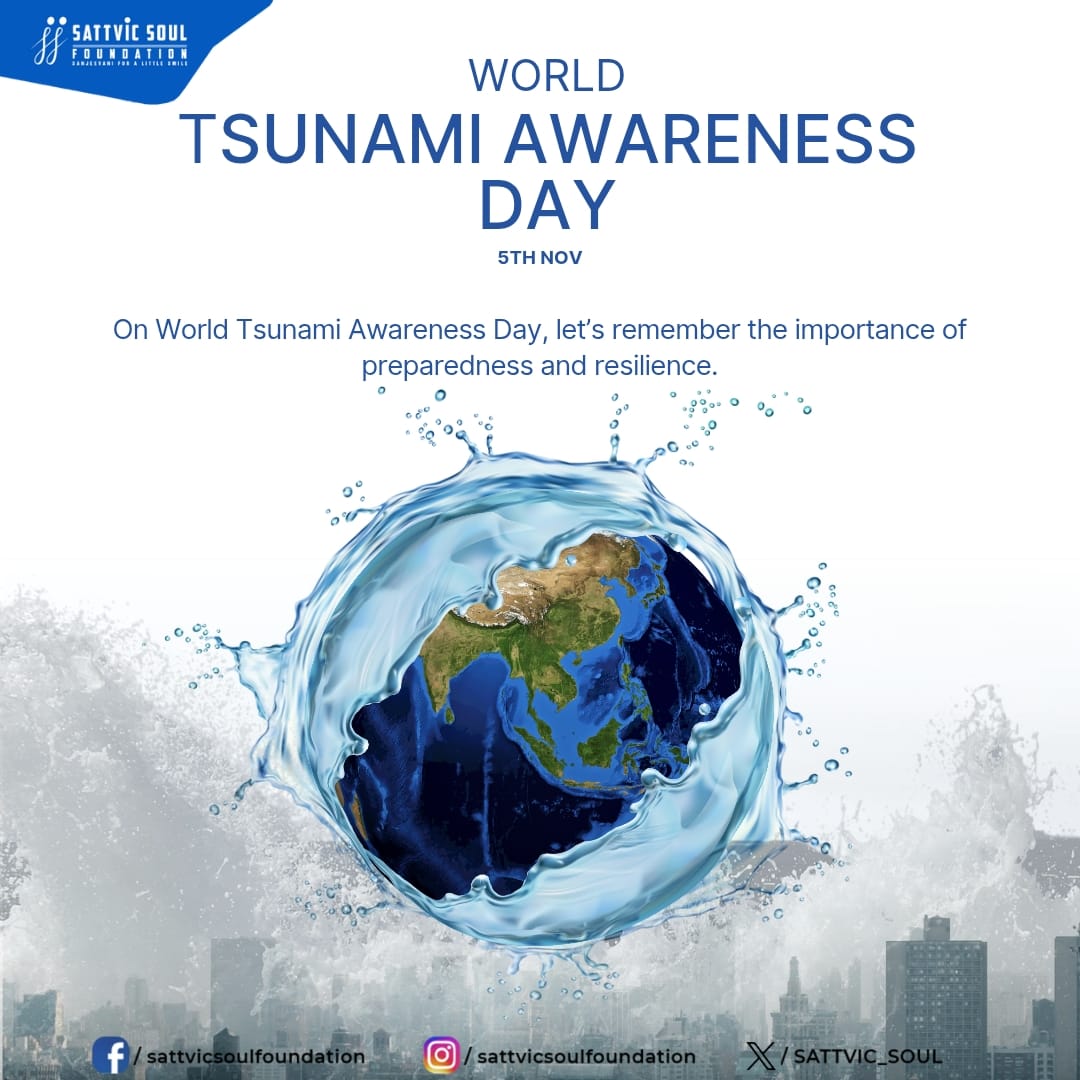 🌊 World Tsunami Awareness Day 🌊🗓️ November 5
Let’s remember the power of nature and the importance of being prepared, alert, and resilient.
Awareness saves lives — let’s spread it and stay safe! 💙

#WorldTsunamiAwarenessDay #StayPrepared #BeSafe