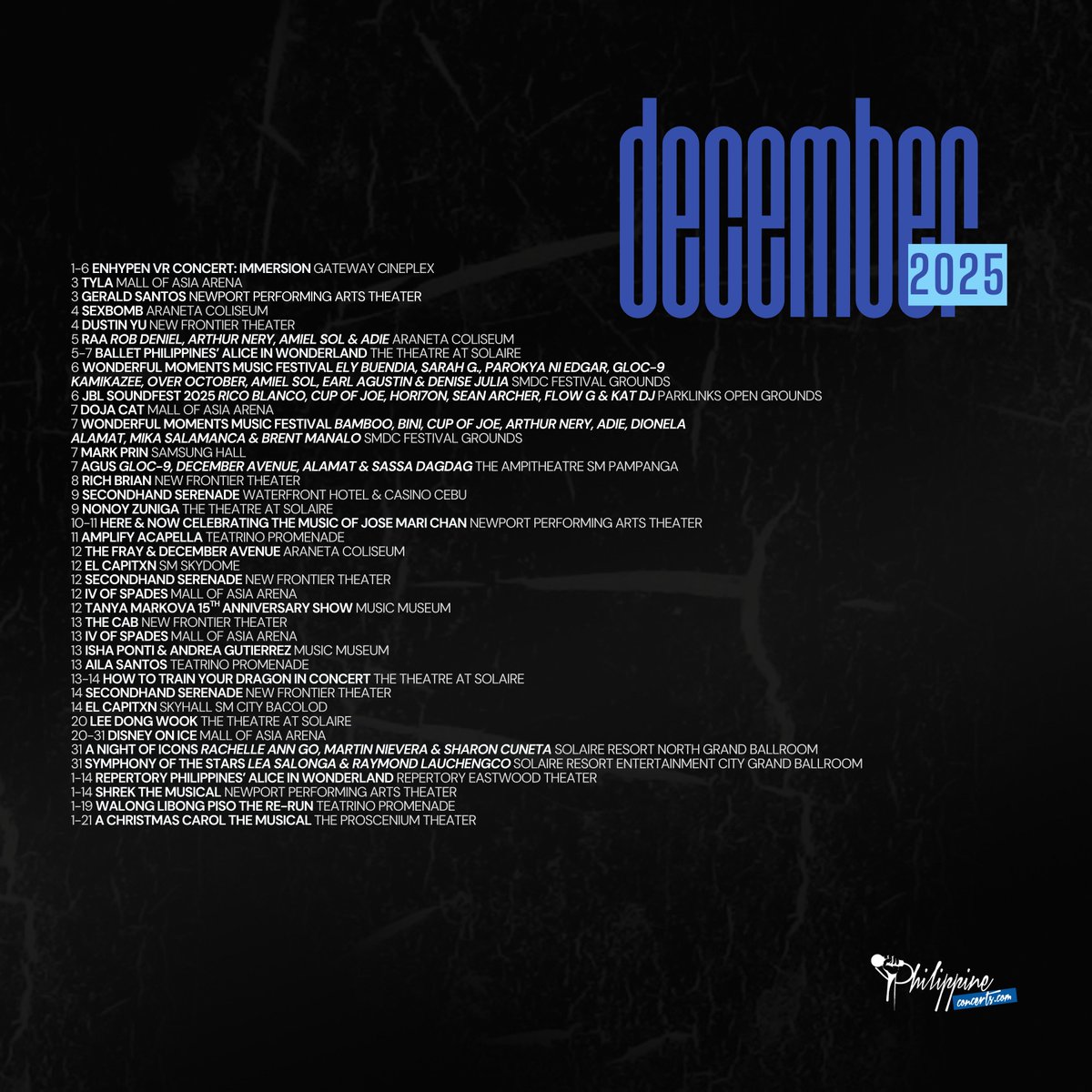 philconcerts's tweet image. Sana nababasa nyo pa 🥹 Last two months of 2025, but concerts, events, and shows are still in full blast! 

Saan ka sa November and December? 😉