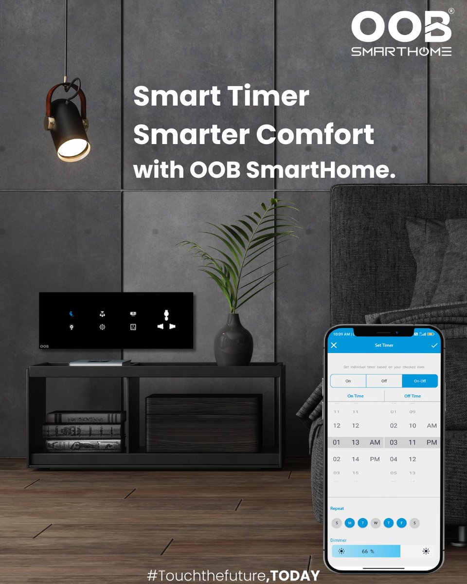 OobSmartHome's tweet image. Take control of your comfort with precision timing. 🌙💡
Experience seamless automation and smarter living with OOB SmartHome — because convenience should always be on your schedule.
👉 Switch to Smart. Switch to OOB.
#OOBSmartHome #SmartLighting #SmartTimer #HomeAutomation
