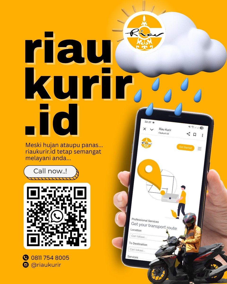 Meski lagi hujan atau panas... riaukurir.id tetap semangat melayani anda...

Ayo gunakan terus layanan Riau Kurir... CEPAT, RAMAH DAN AMANAH...

youtube.com/shorts/eLyesQc…

Admin Riau Kurir :
wa.me/+628117548005

Ayo dukung produk asli #anakpekan...
