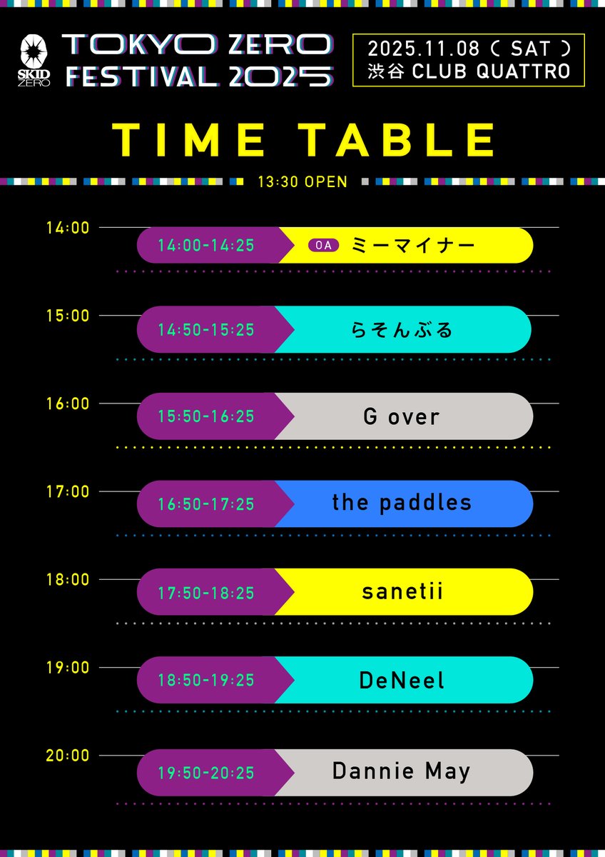 🎤11/8(土)イベント情報 TT等 SKID ZERO pre. 「TOKYO ZERO FESTIVAL