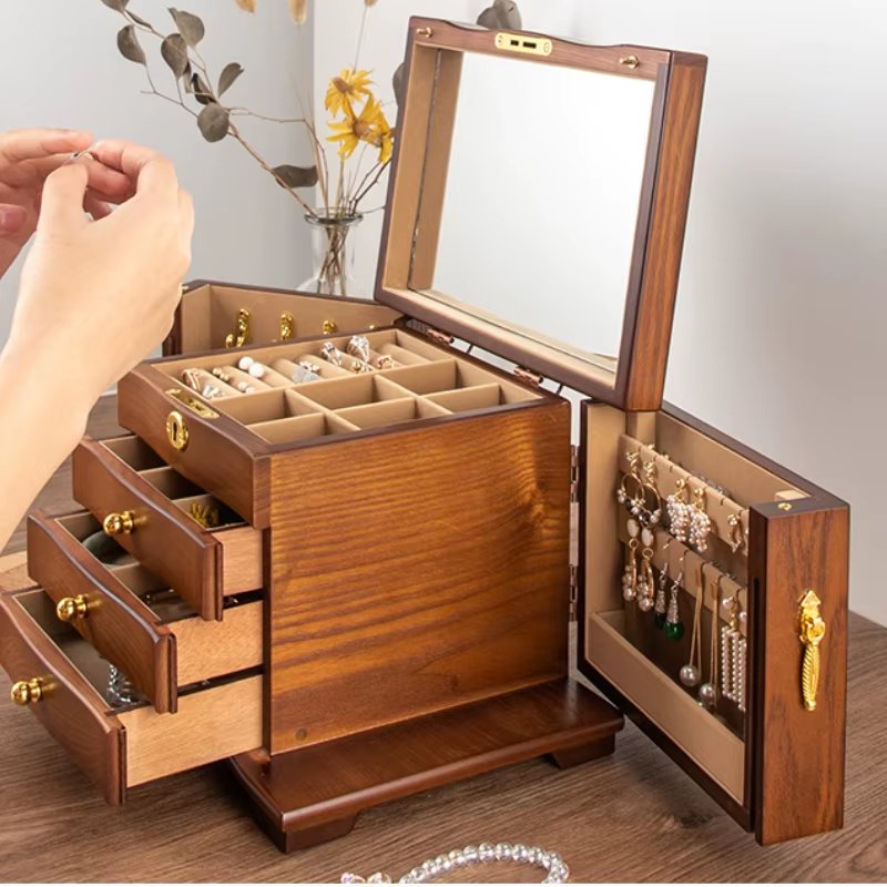 Stop losing your jewelry in the chaos. 💍

This wooden organizer gives you:
✨Dedicated compartments for every piece
✨Natural wood that lasts
✨Multiple drawers for maximum space
✨Protected interior(no more tangles!)

Free shipping

🔗 goodsphoria.com/products/woode…