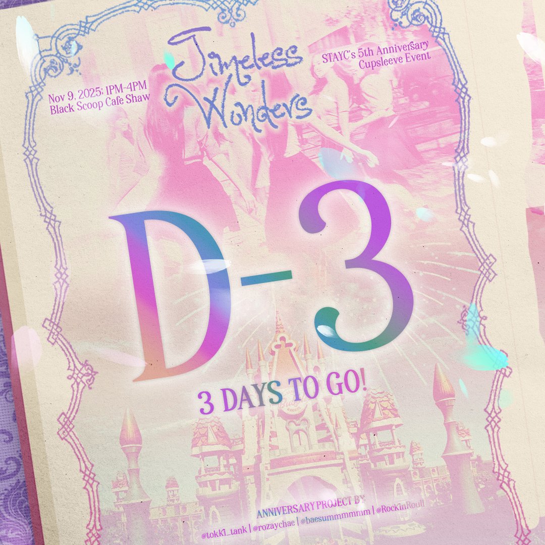 🇵🇭 PH SWITHS!!

Just 3 more days left to claim a slot for Timeless Wonders, A STAYC 5th Anniversary Event 🎉

Join us as we celebrate STAYC’s 5th anniversary

Meet SWITHs, play games, and win official STAYC merch!  

 🔗Register Here: bit.ly/47lh1ws