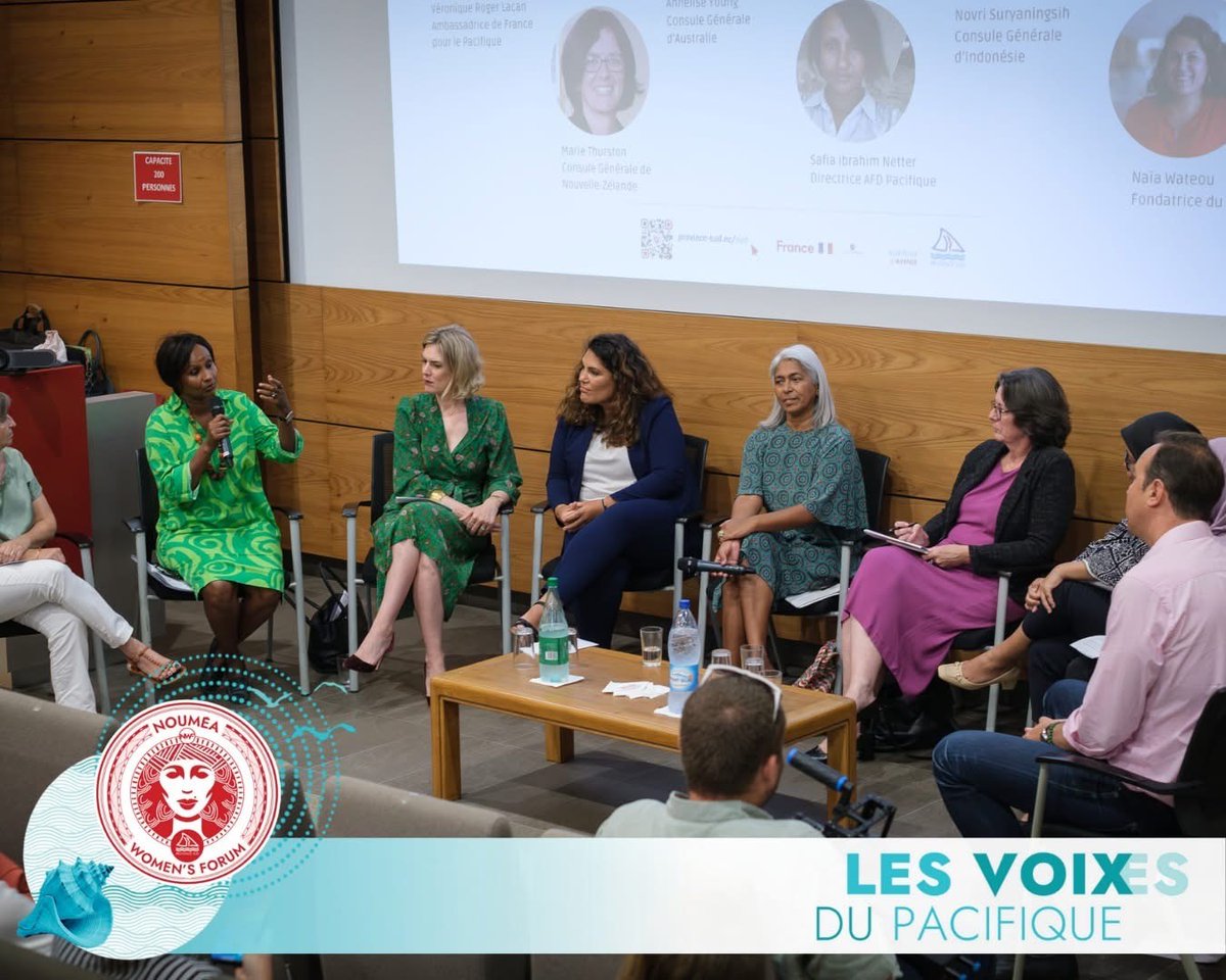 Discussion animée sur la diplomatie au Noumea Women’s Forum. Des expériences riches partagées par des femmes résilientes et pleines de ressources qui œuvrent pour soutenir la prospérité, la sécurité et le développement durable dans le Pacifique.