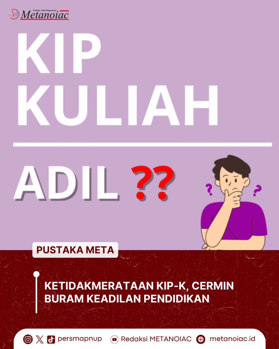 Jika seleksi KIP-K tidak dilakukan secara transparan dan akuntabel, maka tujuan utama program ini akan kehilangan makna.

Baca dengan klik tautan di bio kami!  

Salam PERSMA! 
Salam Perubahan!  

#TorehanTintaPergerakan