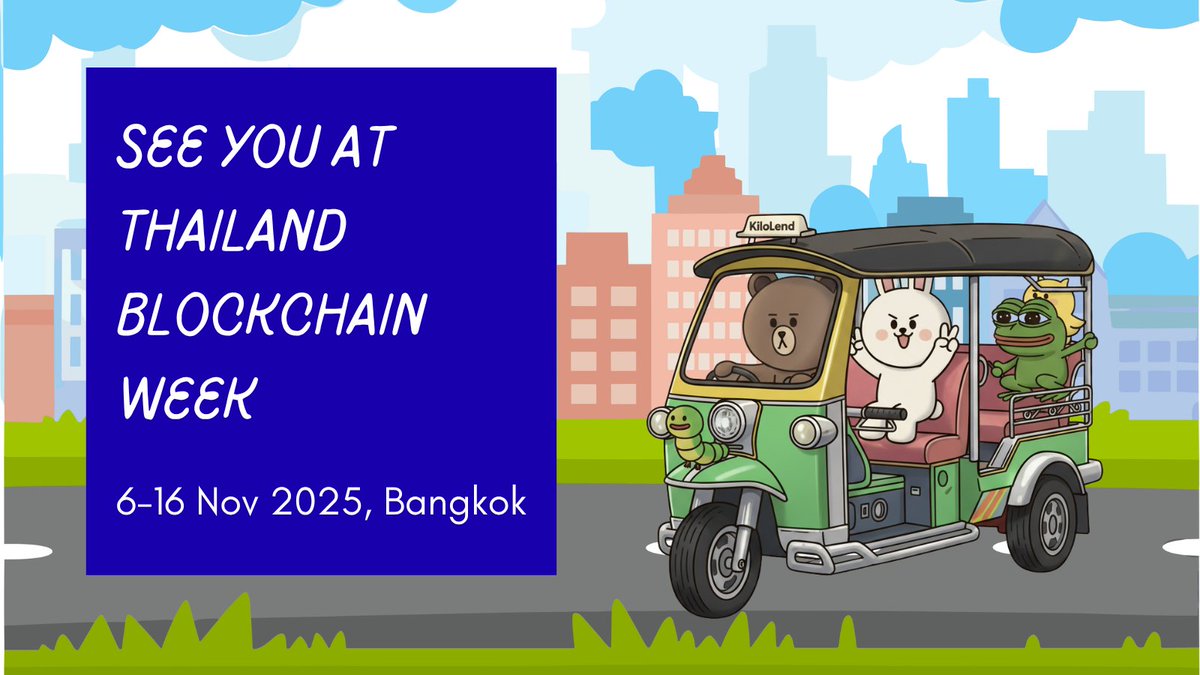 KiloLend is coming to 𝗧𝗵𝗮𝗶𝗹𝗮𝗻𝗱 𝗕𝗹𝗼𝗰𝗸𝗰𝗵𝗮𝗶𝗻 𝗪𝗲𝗲𝗸 🇹🇭!

Meet us in 𝗕𝗮𝗻𝗴𝗸𝗼𝗸 and hear about our new 𝗔𝗜 𝗳𝗲𝗮𝘁𝘂𝗿𝗲 at <a href="/ProtocolCamp/">ProtocolCamp</a> Mid Demo Showcase on Nov 7 at ZillaSpace 

We’ll be around at multiple events — look for someone in a #KiloLend shirt 👀