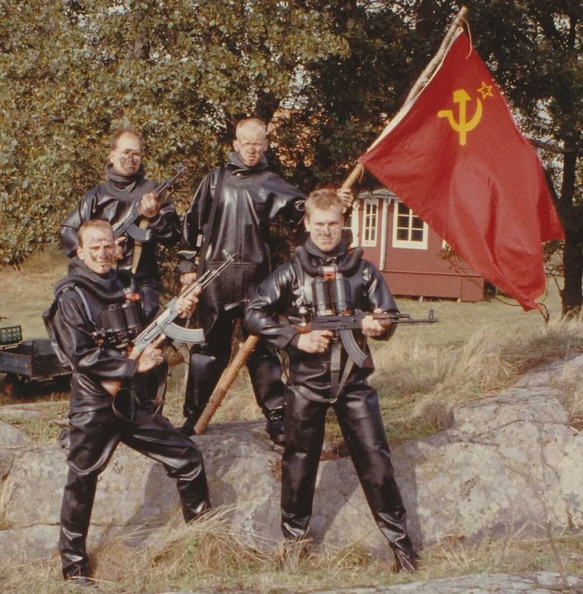 Swedish MKO combat divers during OPFOR excersizes held in the Stockholm archipelago during the final years of the Cold War.