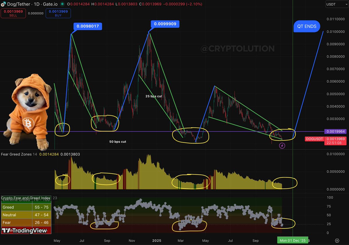 Cryptolution's tweet image. A &quot;Hard Reset&quot; is when crypto sentiment hits EXTREME FEAR levels convincing retail &quot;it&apos;s over, we are heading into a bear market&quot;. 

99% of retail panics, sells and leaves.

Historically at these levels, $DOG finds its bottom and new holders for the next bull run. 

Are you the…