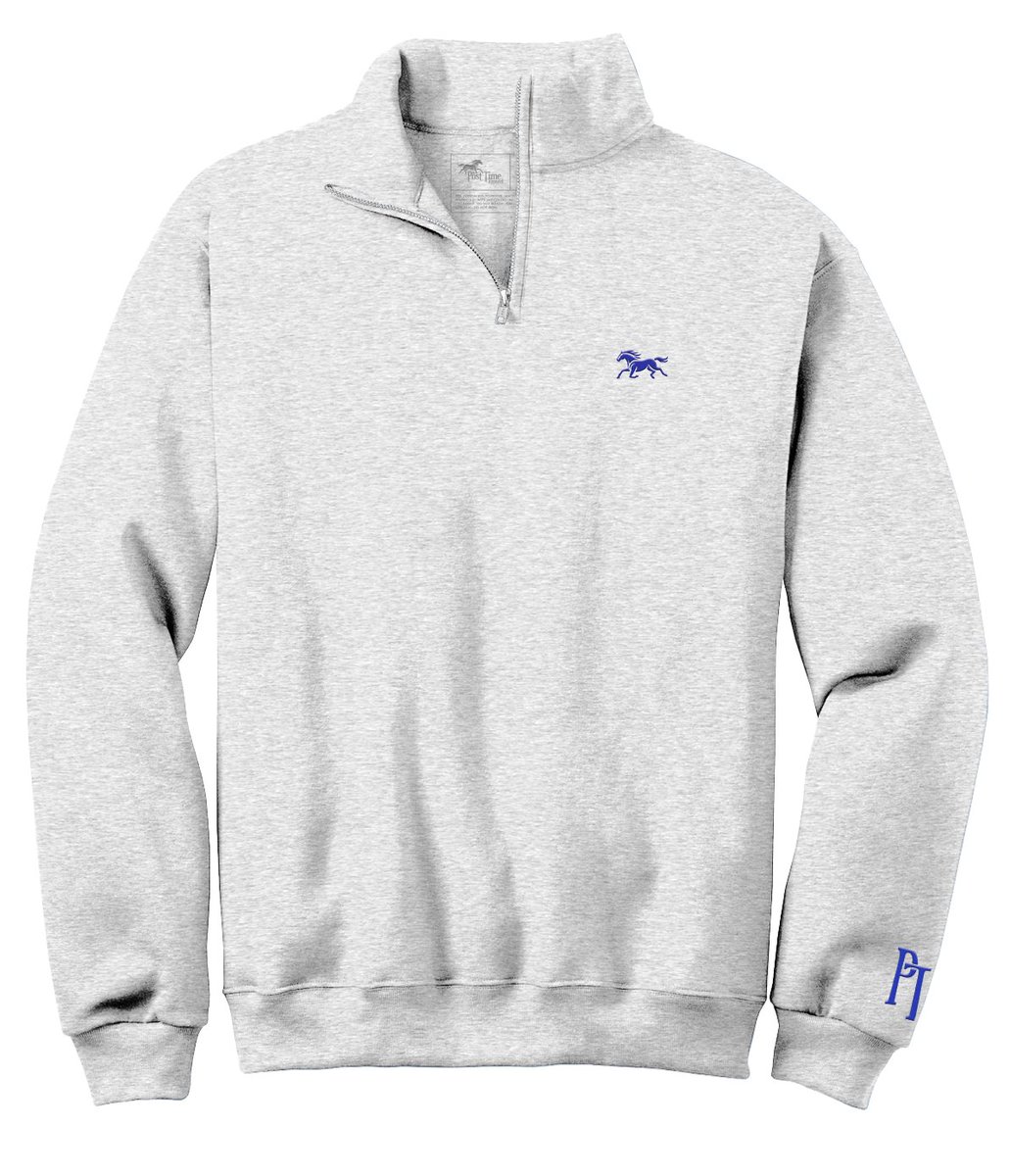 PostTimeApparel's tweet image. Stay warm in our Post Time 1/4 Zip Pullover. The sleek embroidered logo on the chest and sleeve adds a touch of sophistication. Very comfortable piece and ideal for the cooler days ahead. It’s Post Time!