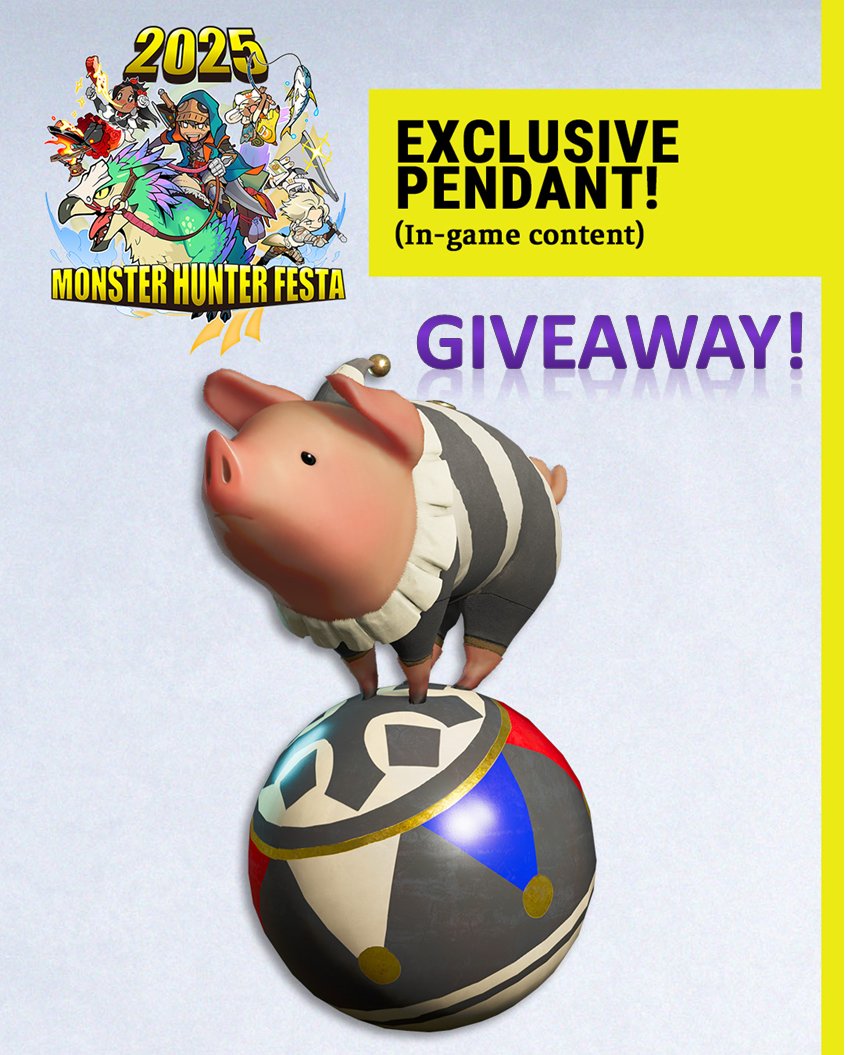 We are also doing a giveaway for the MHWilds Poogie Pendant here!

There'll be 3 codes per platform!

1. Like ❤️ and Re-tweet 🔄 this post
3. Follow me ✔ :D
2. Reply with your platform and tag a friend who you hunt with! 🤜🏽🤛🏽

Winners will be announced Sunday 9th.