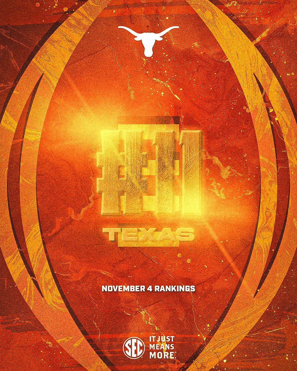 🏈 Nov. 4 CFP Rankings

🤘 No. 11 <a href="/TexasFootball/">Texas Football</a> 

<a href="/CFBPlayoff/">College Football Playoff</a> x #ItJustMeansMore