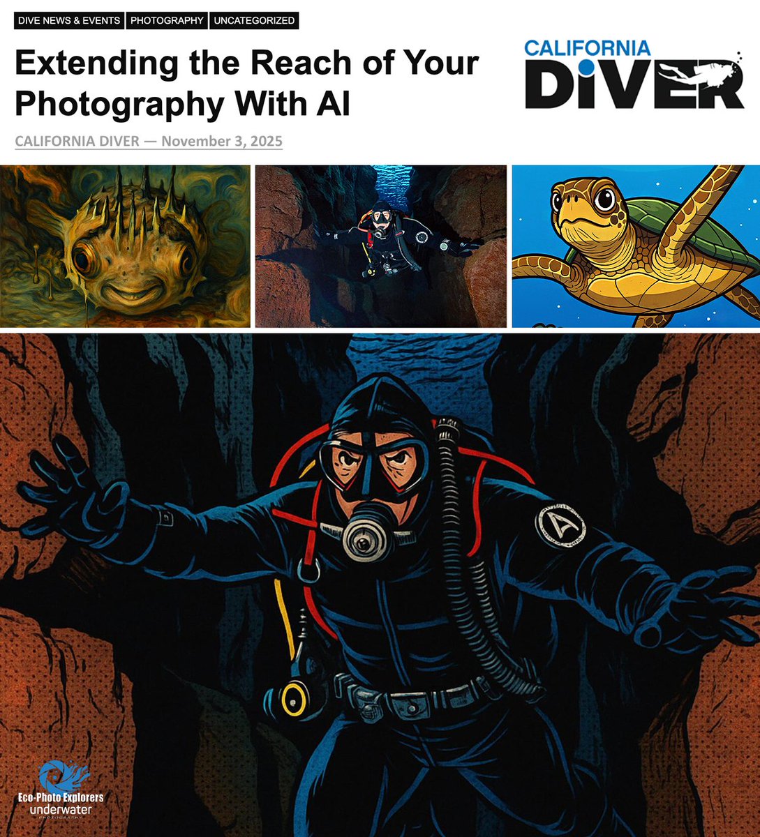EPEDivers's tweet photo. Eco-Photo Explorers latest published article can be viewed in California Diver Magazine.

>>> Extending the Reach of Your Photography With AI

Read the article at:
https://t.co/njFadUMR8c

https://t.co/x9wmZkkCoJ

Subscribe to California Diver Magazine at:
https://t.co/R7wXMfq6zy https://t.co/4jyl5hOFvO