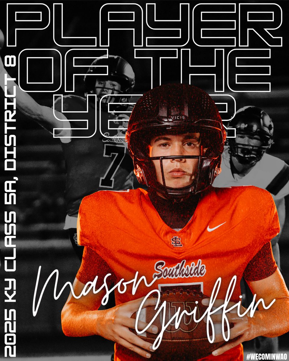 Congratulations Mason Griffin!  The Sr QB was recently selected as the KY 5A District 8 “Player-of-the-Year.”
#Team56 #WeComingWAO