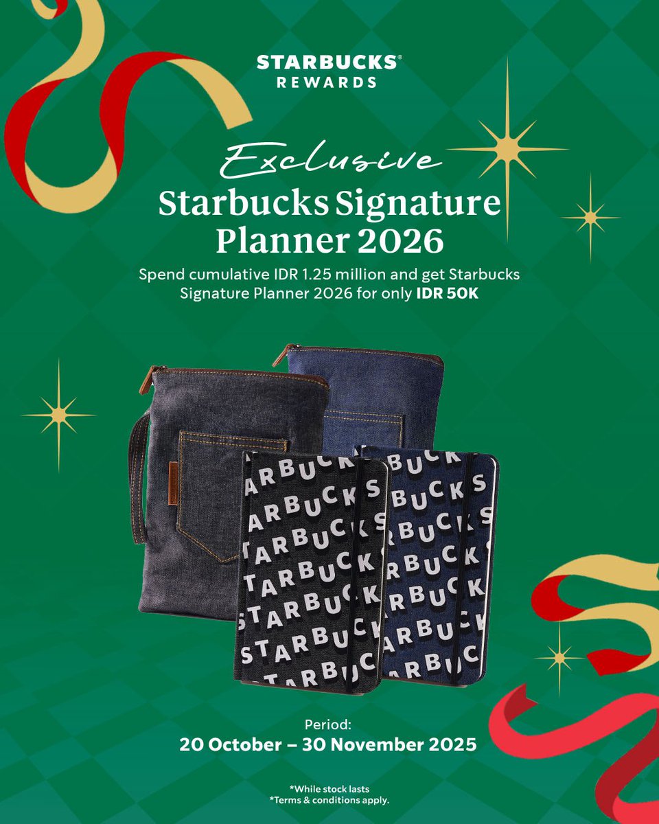 It’s already Wednesday, sure you don’t want to redeem your reward? 😋

Get up to 55% off your two favorite Grande beverages when you redeem your coupon and pay with BCA!

Exclusive for Starbucks Rewards Member, spend a minimum of Rp 70rb, post your Good Vibes Mini Card, tag us