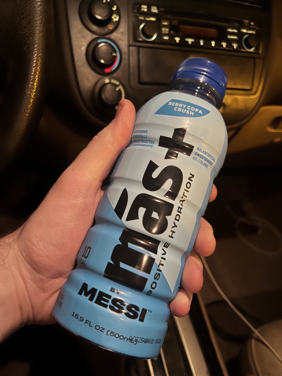 EvanFudala's tweet photo. The MESSI hydration drink is HORRIBLE. I got #blue obviously https://t.co/7H9zTGqBiy