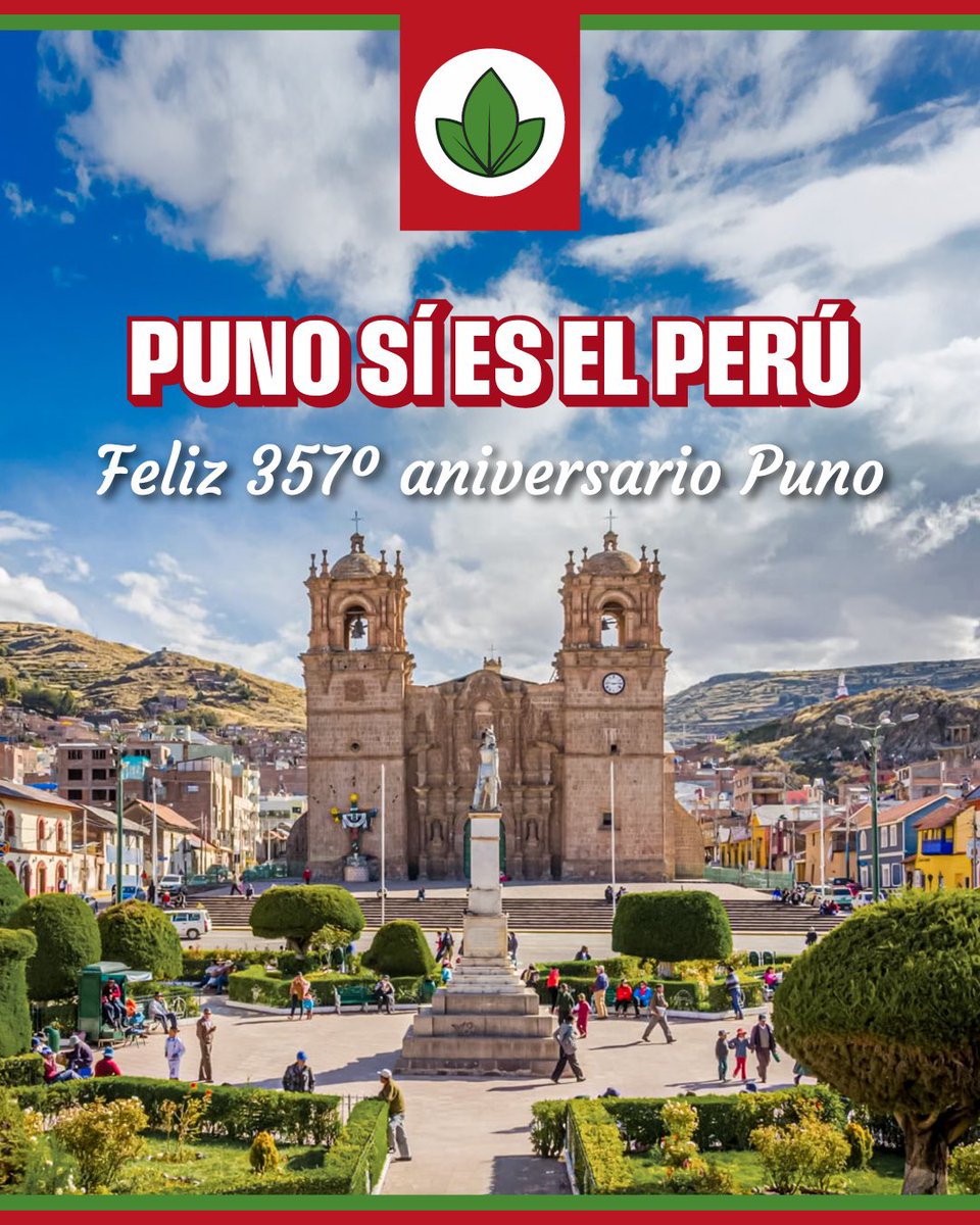 ¡Feliz 357 Aniversario Puno! Te deseamos lo mejor. Estamos convencidos de que otro Perú es posible desde Puno. 

¡Jallalla Puno! 
¡Kawsachun Puno!
¡Viva Puno!